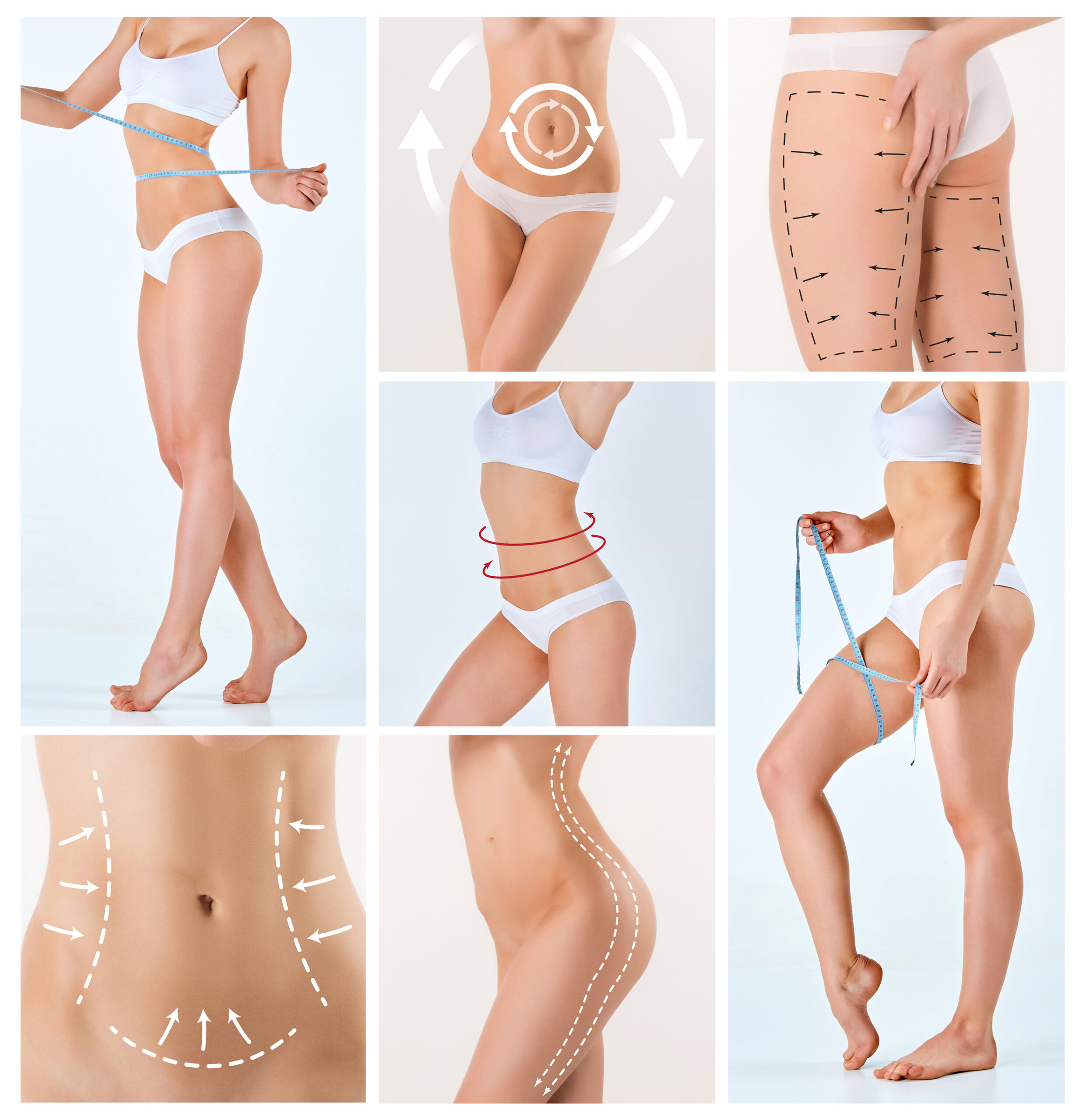 Collage del concept di trasformazione del corpo